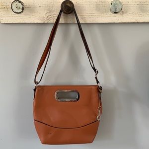 b.o.c. tan shoulder bag/clutch